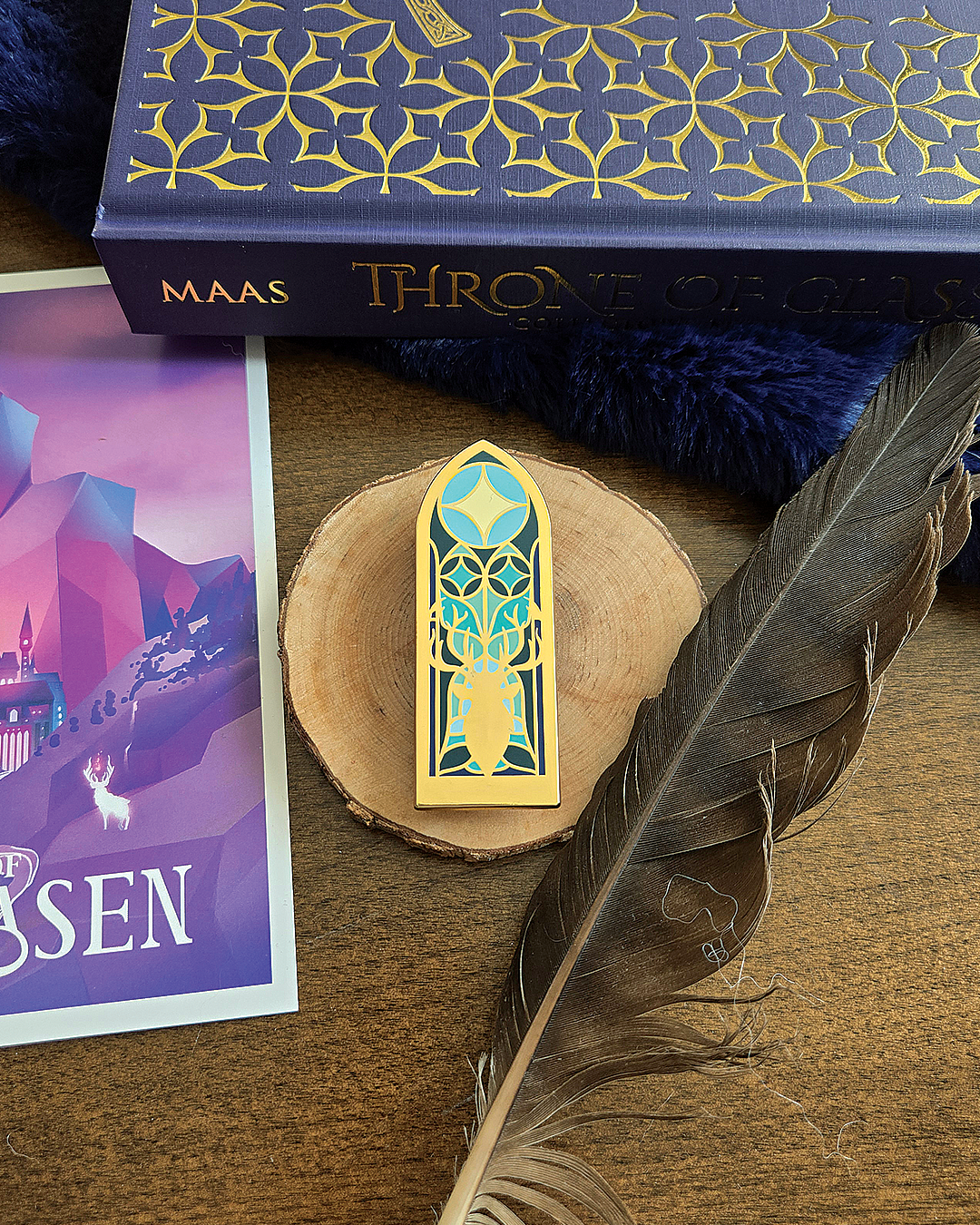 Throne of Glass Stained Glass Enamel Pin.