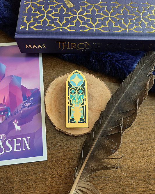Throne of Glass Stained Glass Enamel Pin.