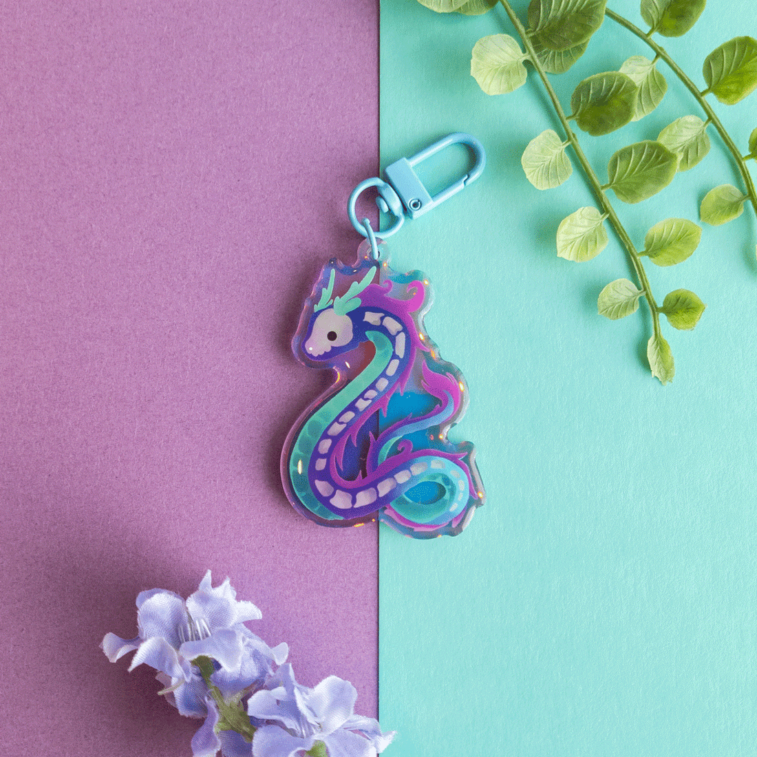 Serpent Dragon Holographic Keychain – Foss & Fable