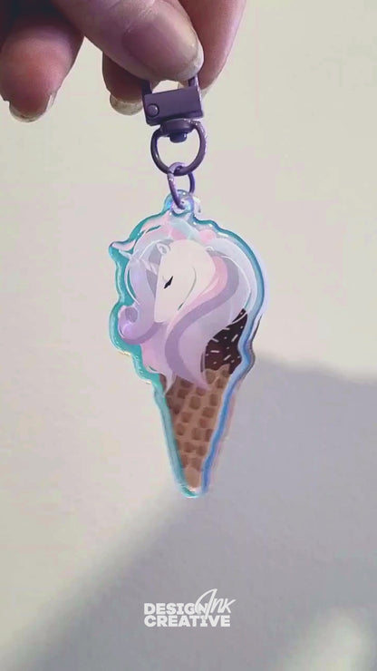 Unicone Holographic Keychain