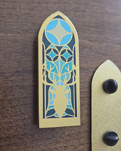 Throne of Glass Stained Glass Enamel Pin.