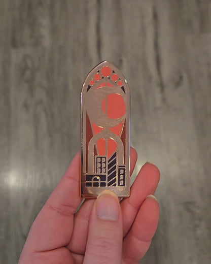 Crescent City Stained Glass Enamel Pin.